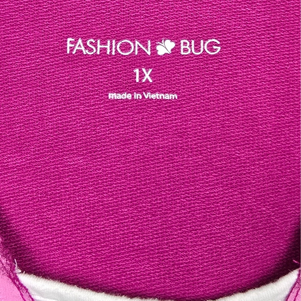 Fashion Bug Pink Hoodie With Heart Graphic Women's Size 1X - Picture 3 of 5